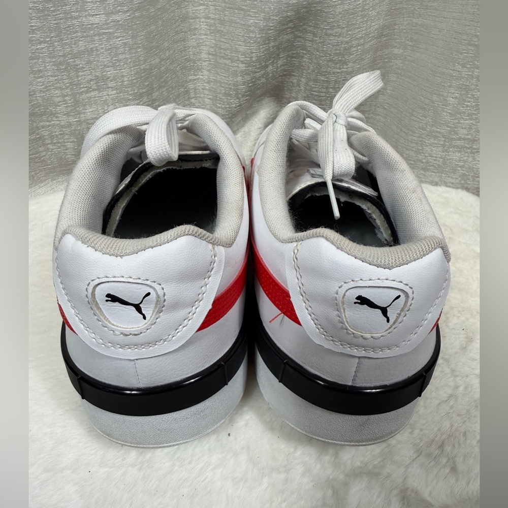 PUMA 381109-03 Men’s White Red Leather Trainers Size 11 - Picture 5 of 8